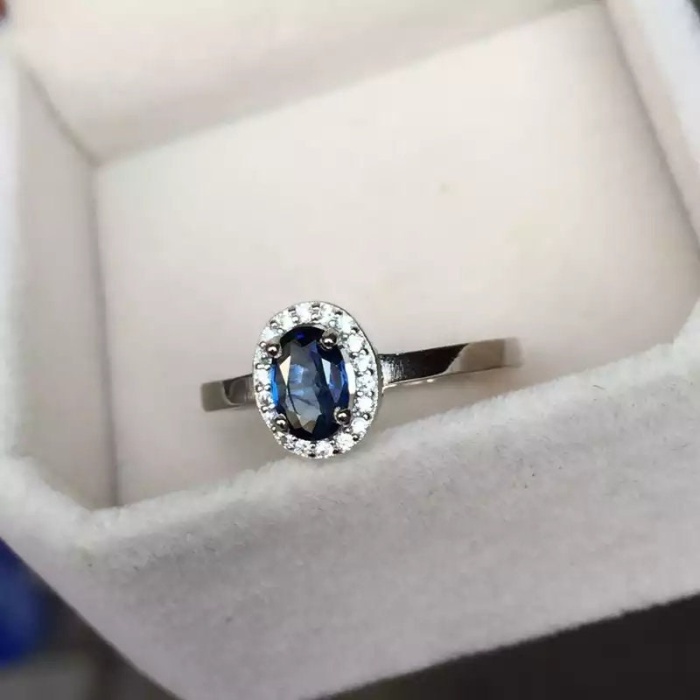 Natural Blue Sapphire Ring,925 Sterling Sliver,Engagement Ring,Wedding Ring, luxury Ring, soliture Ring,Ovel cut Ring | Save 33% - Rajasthan Living 7
