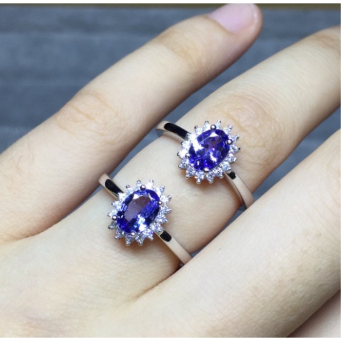 Natural Tanzanite Ring,925 Sterling Sliver,Engagement Ring,Wedding Ring, luxury Ring, soliture Ring,Ovel cut Ring | Save 33% - Rajasthan Living 10