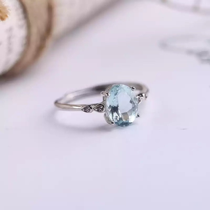 Natural Aquamarine Ring, 925 Sterling Silver, Aquamarine Ring, Engagement Ring, Wedding Ring, Luxury Ring, Ring/Band, Ovel Cut Ring | Save 33% - Rajasthan Living 7