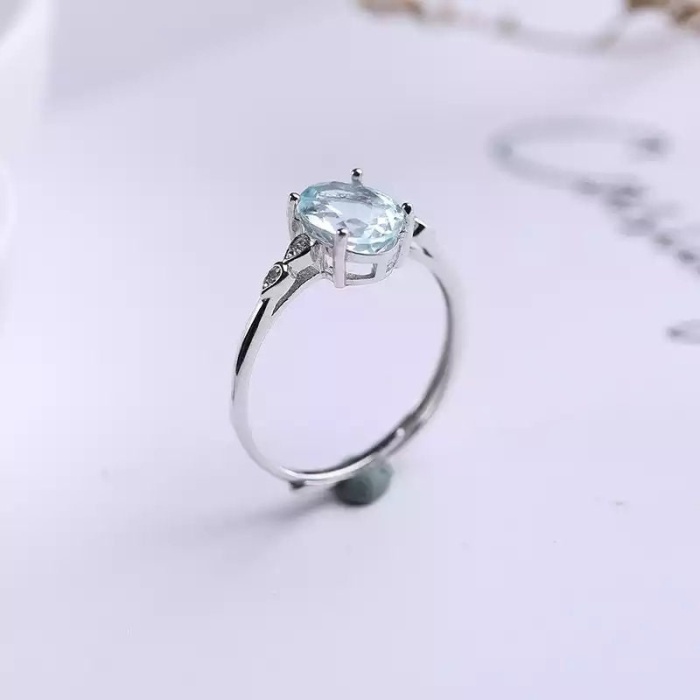 Natural Aquamarine Ring, 925 Sterling Silver, Aquamarine Ring, Engagement Ring, Wedding Ring, Luxury Ring, Ring/Band, Ovel Cut Ring | Save 33% - Rajasthan Living 8