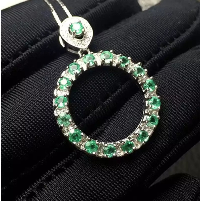Natural Emerald Pendant, Engagement Pendent, Emerald Silver Pendent, Woman Pendant, Pendant Necklace, Luxury Pendent, Oval Cut Stone Pendent | Save 33% - Rajasthan Living 7