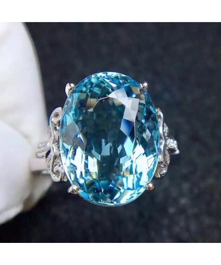 Natural Blue Topaz Ring, 925 Sterling Sliver, Topaz Engagement Ring, Topaz Ring, Wedding Ring, luxury Ring, soliture Ring, Ovel cut Ring | Save 33% - Rajasthan Living
