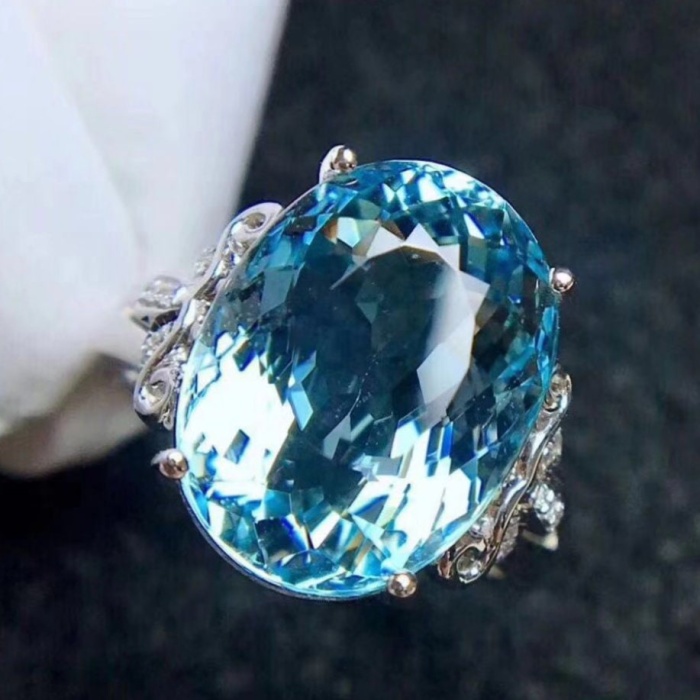 Natural Blue Topaz Ring, 925 Sterling Sliver, Topaz Engagement Ring, Topaz Ring, Wedding Ring, luxury Ring, soliture Ring, Ovel cut Ring | Save 33% - Rajasthan Living 9