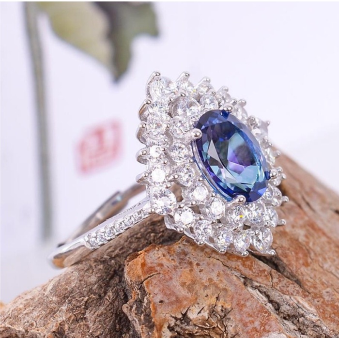 Natural Blue Topaz Ring, 925 Sterling Silver, Topaz Engagement Ring, Topaz Ring, Topaz Wedding Ring, Luxury Ring, Ring/Band, Ovel Cut Ring | Save 33% - Rajasthan Living 8