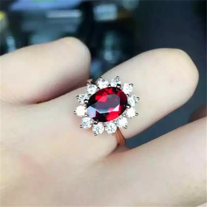 Natural Garnet Ring, 925 Sterling Sliver, Garnet Engagement Ring, Garnet Wedding Ring, Garnet luxury Ring, Ring/Band, Garnet Oval cut Ring | Save 33% - Rajasthan Living 8