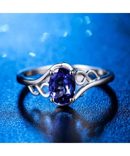 Natural Tanzanite Ring, 18k Solid White Gold Engagement Ring, Wedding Ring, Tanzanite Ring, luxury Ring, soliture Ring, Oval cut Ring | Save 33% - Rajasthan Living 3