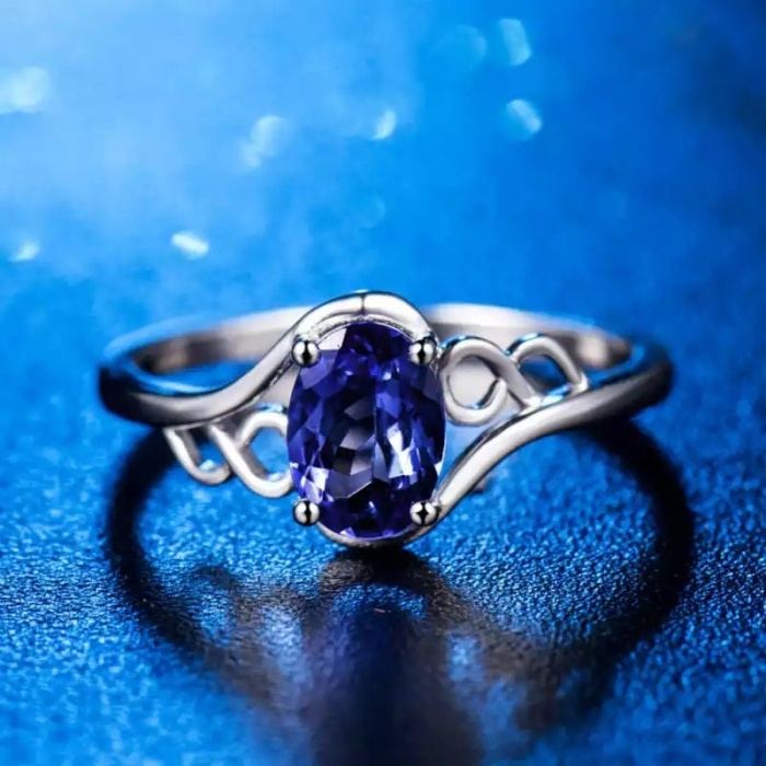 Natural Tanzanite Ring, 18k Solid White Gold Engagement Ring, Wedding Ring, Tanzanite Ring, luxury Ring, soliture Ring, Oval cut Ring | Save 33% - Rajasthan Living 6