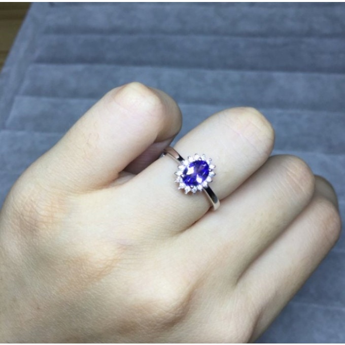 Natural Tanzanite Ring,925 Sterling Sliver,Engagement Ring,Wedding Ring, luxury Ring, soliture Ring,Ovel cut Ring | Save 33% - Rajasthan Living 7