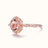 Natural Morganite Ring, 14k RoSe Gold Ring, Pink Morganite Ring, Engagement Ring, Wedding Ring, Luxury Ring, Ring/Band, Cushion Cut Ring | Save 33% - Rajasthan Living 12