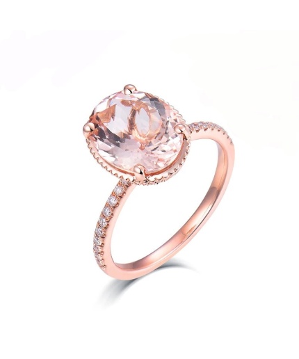 Natural Morganite Ring, 14k Rose Gold Ring, Pink Morganite Ring, Engagement Ring, Wedding Ring, Luxury Ring, Ring/Band, Oval Cut Ring | Save 33% - Rajasthan Living 3