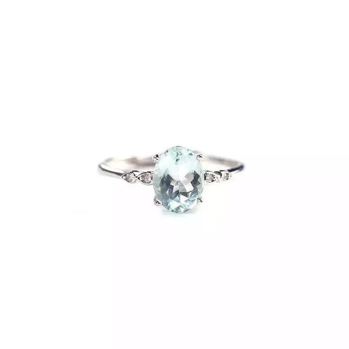Natural Aquamarine Ring, 925 Sterling Silver, Aquamarine Ring, Engagement Ring, Wedding Ring, Luxury Ring, Ring/Band, Ovel Cut Ring | Save 33% - Rajasthan Living 6