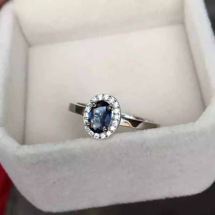Natural Blue Sapphire Ring,925 Sterling Sliver,Engagement Ring,Wedding Ring, luxury Ring, soliture Ring,Ovel cut Ring | Save 33% - Rajasthan Living 5