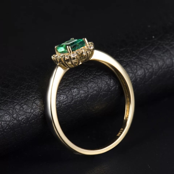 Natural Emerald Ring, 14k Solid Yellow Gold Engagement Ring, Wedding Ring, Emerald Ring, Luxury Ring, Ring/Band, Princess Cut Ring | Save 33% - Rajasthan Living 8