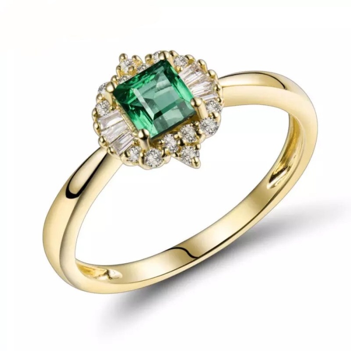 Natural Emerald Ring, 14k Solid Yellow Gold Engagement Ring, Wedding Ring, Emerald Ring, Luxury Ring, Ring/Band, Princess Cut Ring | Save 33% - Rajasthan Living 5