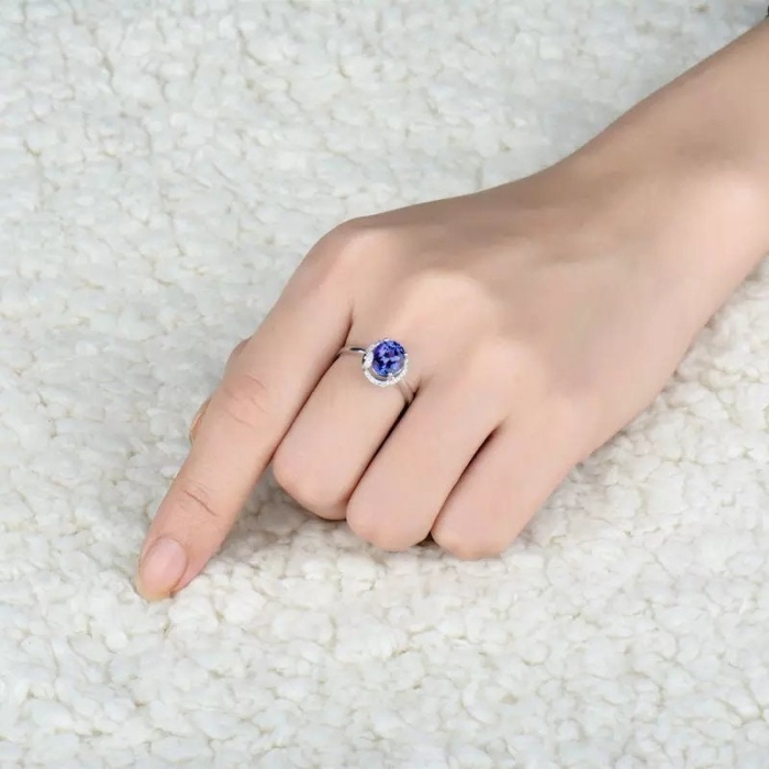 Natural Tanzanite Ring, 18k Solid White Gold Engagement Ring, Wedding Ring, Tanzanite Ring, luxury Ring, soliture Ring, Oval cut Ring | Save 33% - Rajasthan Living 7