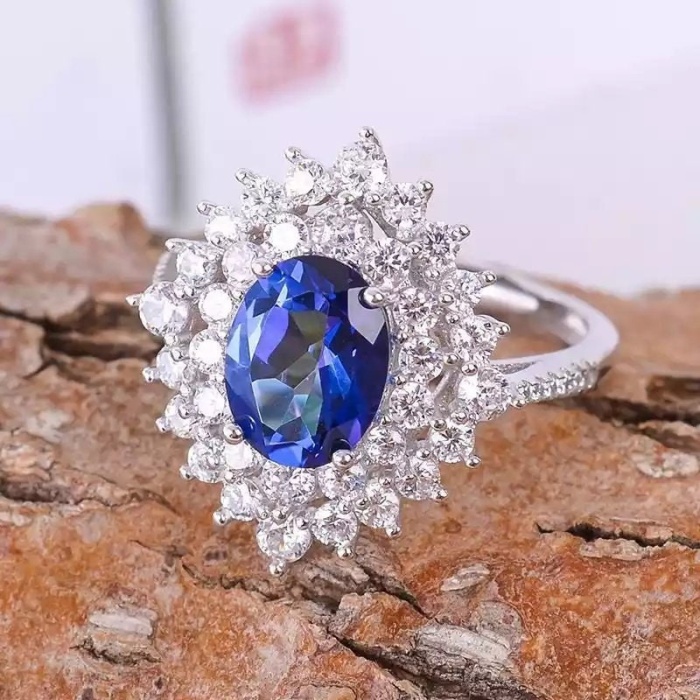 Natural Blue Topaz Ring, 925 Sterling Silver, Topaz Engagement Ring, Topaz Ring, Topaz Wedding Ring, Luxury Ring, Ring/Band, Ovel Cut Ring | Save 33% - Rajasthan Living 7