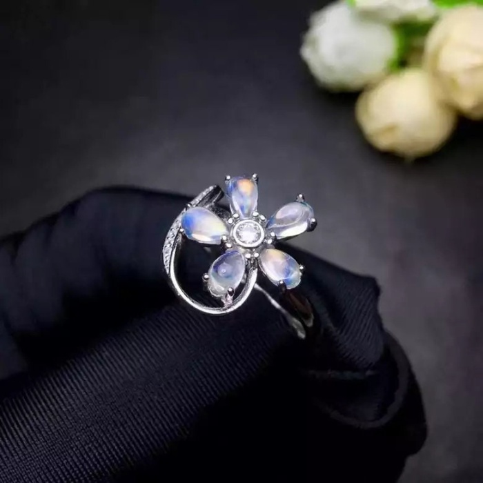 Natural Moonstone Ring, 925 Sterling Silver, Moonstone Engagement Ring, Wedding Ring, Luxury Ring, Ring/Band, Moonstone Pear Cabution Ring | Save 33% - Rajasthan Living 8