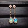 Natural Opal Drop Earrings, 925 Sterling Silver, Opal Drop Earrings, Earrings, Opal Earrings, Luxury Earrings, Oval Stone Earrings | Save 33% - Rajasthan Living 12