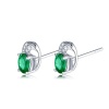 Natural Emerald Studs Earrings, 18k White Gold, Emerald Studs Earrings, Emerald Silver Earrings, Luxury Earrings, Ovel Cut Stone Earrings | Save 33% - Rajasthan Living 12