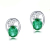 Natural Emerald Studs Earrings, 18k White Gold, Emerald Studs Earrings, Emerald Silver Earrings, Luxury Earrings, Ovel Cut Stone Earrings | Save 33% - Rajasthan Living 11