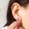Natural Emerald Studs Earrings, 925 Sterling Silver, Emerald Earrings, Emerald Silver Earrings, Luxury Earrings, Round  Cut Stone Earrings | Save 33% - Rajasthan Living 10