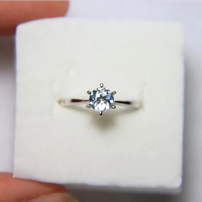 Natural Aquamarine Ring, 925 Sterling Silver, Aquamarine Ring, Engagement Ring, Wedding Ring, Luxury Ring, Ring/Band, Round Cut Ring | Save 33% - Rajasthan Living 7
