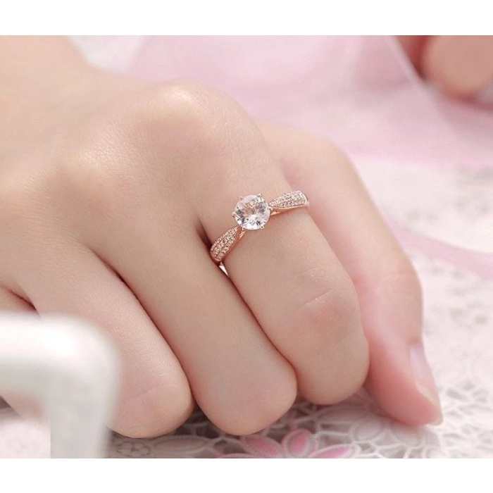 Morganite Ring, 10k Rose Gold Ring, Pink Morganite Ring, Engagement Ring, Wedding Ring, Luxury Ring, Ring/Band, Round Cut Ring | Save 33% - Rajasthan Living 8