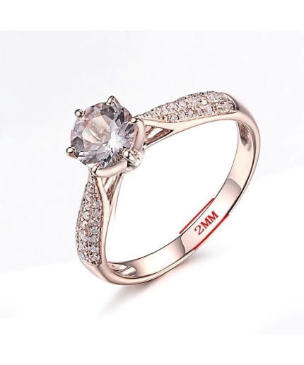 Morganite Ring, 10k Rose Gold Ring, Pink Morganite Ring, Engagement Ring, Wedding Ring, Luxury Ring, Ring/Band, Round Cut Ring | Save 33% - Rajasthan Living 3
