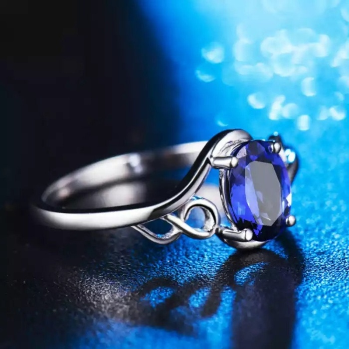 Natural Tanzanite Ring, 18k Solid White Gold Engagement Ring, Wedding Ring, Tanzanite Ring, luxury Ring, soliture Ring, Oval cut Ring | Save 33% - Rajasthan Living 8