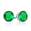 Lab Emerald Studs Earrings, 925 Sterling Silver, Emerald Studs Earrings, Emerald Silver Earrings, Luxury Earrings, Round Cut Stone Earrings | Save 33% - Rajasthan Living 7