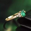 Natural Emerald Ring, 18k Solid Yellow Gold Engagement Ring, Wedding Ring, Emerald Ring, Luxury Ring, Ring/Band, Oval Cut Ring | Save 33% - Rajasthan Living 14
