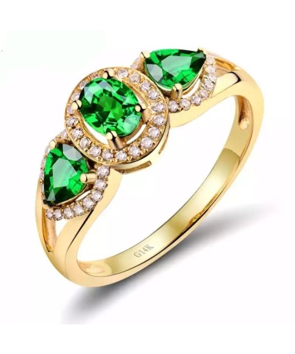 Natural Tsavorite Ring, 14k Yellow Gold Ring, Tsavorite Ring, Engagement Ring, Wedding Ring, Luxury Ring, Ring/Band, Oval Cut Ring | Save 33% - Rajasthan Living