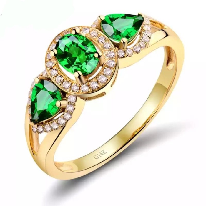 Natural Tsavorite Ring, 14k Yellow Gold Ring, Tsavorite Ring, Engagement Ring, Wedding Ring, Luxury Ring, Ring/Band, Oval Cut Ring | Save 33% - Rajasthan Living 5