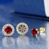 Lab Ruby Stud Earrings,925 Sterling Silver, Engagement Earrings, Wedding Earrings, Luxury Earrings, Round Cut Stone Earrings | Save 33% - Rajasthan Living 9