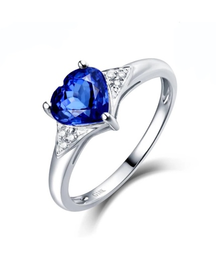 Natural Tanzanite Ring, 18k Solid White Gold Engagement Ring, Wedding Ring, Tanzanite Ring, luxury Ring, soliture Ring, Heart cut Ring | Save 33% - Rajasthan Living