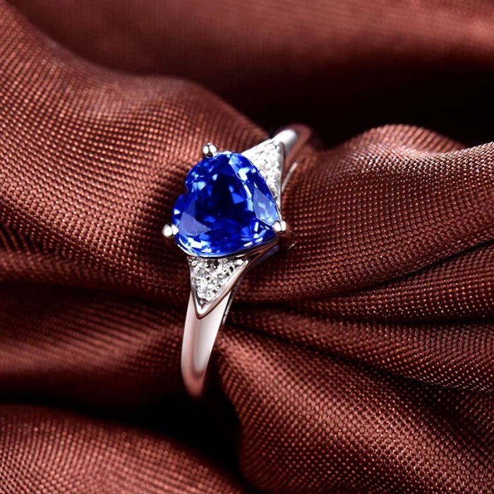 Natural Tanzanite Ring, 18k Solid White Gold Engagement Ring, Wedding Ring, Tanzanite Ring, luxury Ring, soliture Ring, Heart cut Ring | Save 33% - Rajasthan Living 10