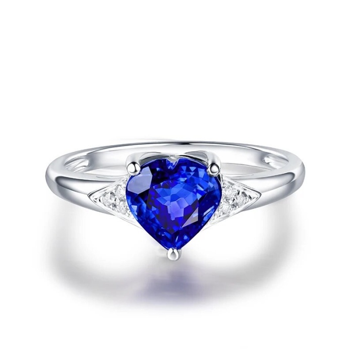 Natural Tanzanite Ring, 18k Solid White Gold Engagement Ring, Wedding Ring, Tanzanite Ring, luxury Ring, soliture Ring, Heart cut Ring | Save 33% - Rajasthan Living 6