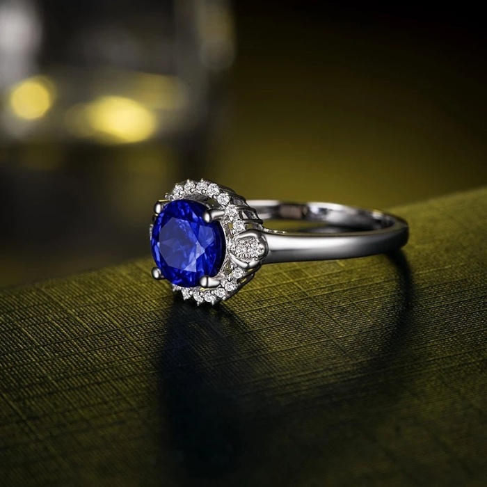 Natural Tanzanite Ring, 14k Solid White Gold Engagement Ring, Wedding Ring, Tanzanite Ring, luxury Ring, soliture Ring, Round cut Ring | Save 33% - Rajasthan Living 8