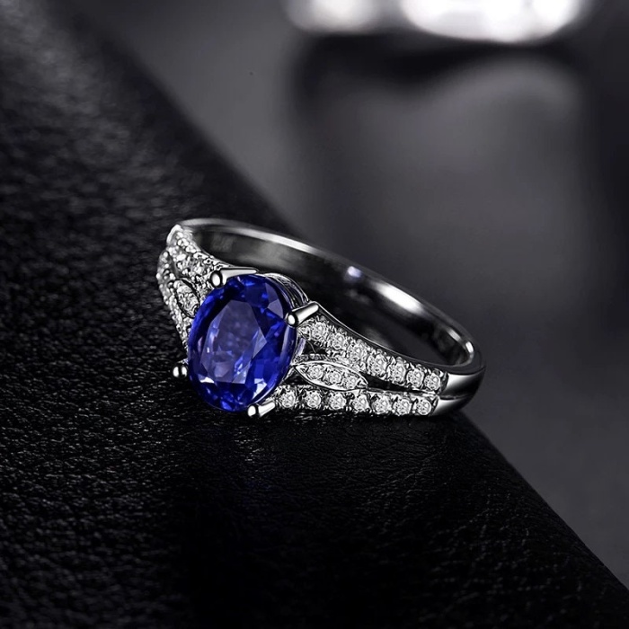 Natural Tanzanite Ring, 14k Solid White Gold Engagement Ring, Wedding Ring, Tanzanite Ring, luxury Ring, soliture Ring, Oval cut Ring | Save 33% - Rajasthan Living 8