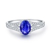 Natural Tanzanite Ring, 14k Solid White Gold Engagement Ring, Wedding Ring, Tanzanite Ring, luxury Ring, soliture Ring, Oval cut Ring | Save 33% - Rajasthan Living 14