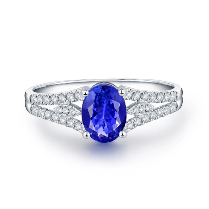 Natural Tanzanite Ring, 14k Solid White Gold Engagement Ring, Wedding Ring, Tanzanite Ring, luxury Ring, soliture Ring, Oval cut Ring | Save 33% - Rajasthan Living 9