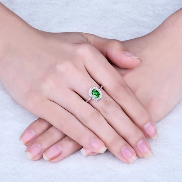 Natural Tsavorite Ring, 14k White Gold Ring, Tsavorite Ring, Engagement Ring, Wedding Ring, Luxury Ring, Ring/Band, Oval Cut Ring | Save 33% - Rajasthan Living 10