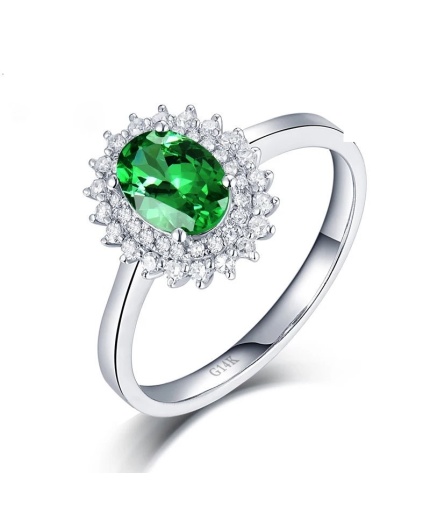Natural Tsavorite Ring, 14k White Gold Ring, Tsavorite Ring, Engagement Ring, Wedding Ring, Luxury Ring, Ring/Band, Oval Cut Ring | Save 33% - Rajasthan Living