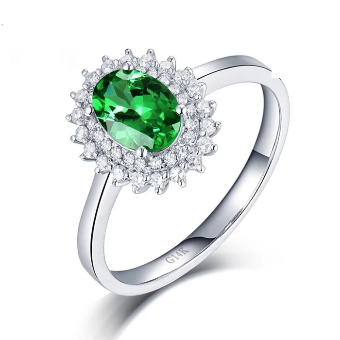 Natural Tsavorite Ring, 14k White Gold Ring, Tsavorite Ring, Engagement Ring, Wedding Ring, Luxury Ring, Ring/Band, Oval Cut Ring | Save 33% - Rajasthan Living 5