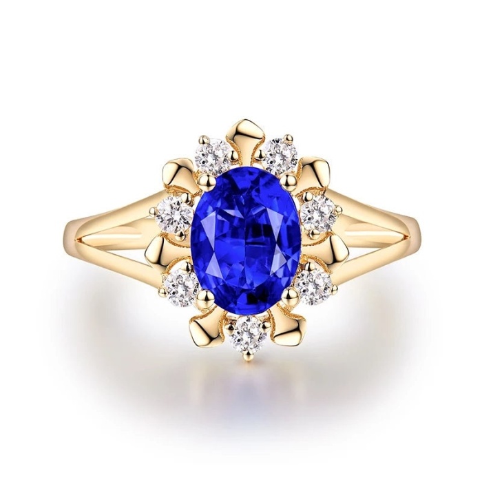 Natural Tanzanite Ring, 14k Solid Yellow Gold Engagement Ring, Wedding Ring, Tanzanite Ring, luxury Ring, soliture Ring, Oval cut Ring | Save 33% - Rajasthan Living 6