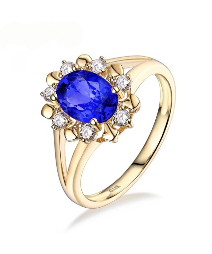 Natural Tanzanite Ring, 14k Solid Yellow Gold Engagement Ring, Wedding Ring, Tanzanite Ring, luxury Ring, soliture Ring, Oval cut Ring | Save 33% - Rajasthan Living