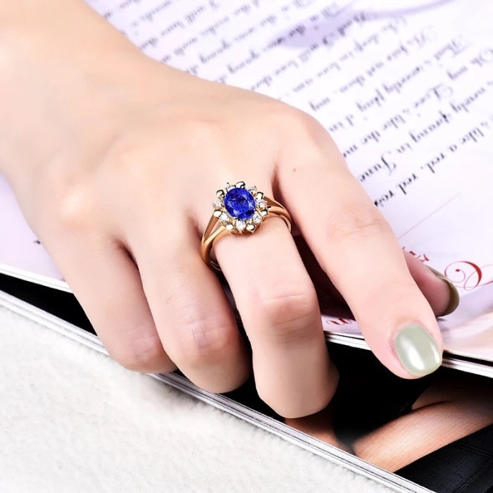 Natural Tanzanite Ring, 14k Solid Yellow Gold Engagement Ring, Wedding Ring, Tanzanite Ring, luxury Ring, soliture Ring, Oval cut Ring | Save 33% - Rajasthan Living 7