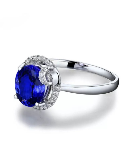 Natural Tanzanite Ring, 18k Solid White Gold Engagement Ring, Wedding Ring, Tanzanite Ring, luxury Ring, soliture Ring, Oval cut Ring | Save 33% - Rajasthan Living 3