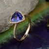 Natural Tanzanite Ring, 14k Solid Yellow Gold Engagement Ring, Wedding Ring, Tanzanite Ring, luxury Ring, soliture Ring, Trillion cut Ring | Save 33% - Rajasthan Living 15