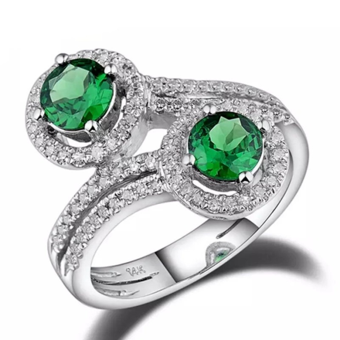 Natural Tsavorite Ring, 14k White Gold Ring, Tsavorite Ring, Engagement Ring, Wedding Ring, Luxury Ring, Ring/Band, Round Cut Ring | Save 33% - Rajasthan Living 5